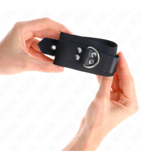 KINK MUNEQUERAS DE NYLON NEGRO CON CORREA CUERO NEGRO AJUSTABLE 19 29 CM X 51 CM