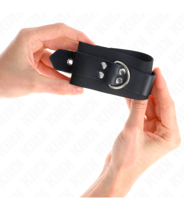 KINK MUNEQUERAS DE NYLON NEGRO CON CORREA CUERO NEGRO AJUSTABLE 19 29 CM X 51 CM