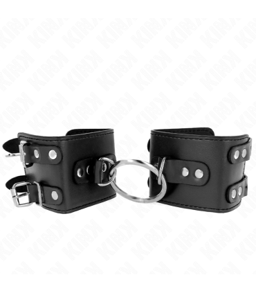 KINK MUNEQUERAS FIJAS CON ANILLA Y TACHUELAS NEGRO AJUSTABLE 17 22 CM X 65 CM