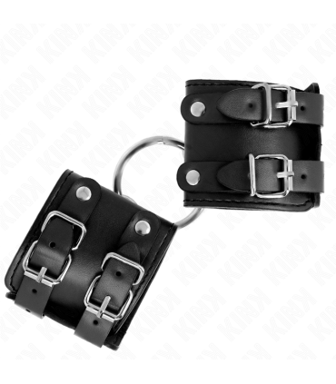 KINK MUNEQUERAS FIJAS CON ANILLA Y TACHUELAS NEGRO AJUSTABLE 17 22 CM X 65 CM