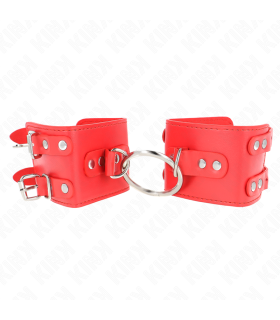 KINK MUNEQUERAS FIJAS CON ANILLA Y TACHUELAS ROJO AJUSTABLE 17 22 CM X 65 CM