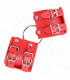 KINK MUNEQUERAS FIJAS CON ANILLA Y TACHUELAS ROJO AJUSTABLE 17 22 CM X 65 CM