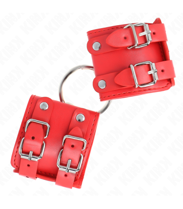 KINK MUNEQUERAS FIJAS CON ANILLA Y TACHUELAS ROJO AJUSTABLE 17 22 CM X 65 CM