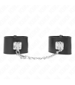 KINK - MUÑEQUERAS FIJAS CON CADENA 30 CM Y CIERRE CANDADO NEGRO AJUSTABLE 16-23 CM X 5.5 CM
