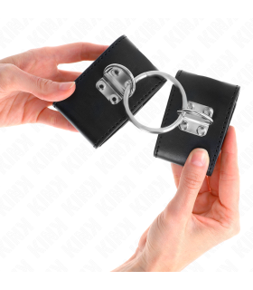 KINK MUNEQUERAS FIJAS CON ANILLA Y CIERRE CANDADO NEGRO AJUSTABLE 16 23 CM X 55 CM