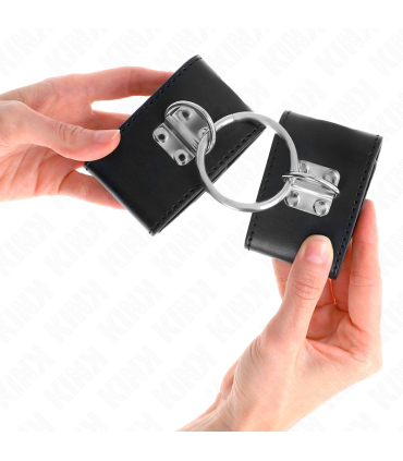 KINK MUNEQUERAS FIJAS CON ANILLA Y CIERRE CANDADO NEGRO AJUSTABLE 16 23 CM X 55 CM