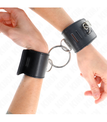 KINK MUNEQUERAS FIJAS CON ANILLA Y CIERRE CANDADO NEGRO AJUSTABLE 16 23 CM X 55 CM