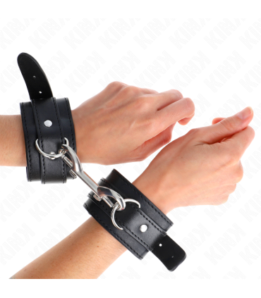 KINK MUNEQUERAS SIMPLES CON FILA DE REMACHES NEGRO AJUSTABLE 17 28 CM X 5 CM