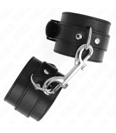 KINK MUNEQUERAS SIMPLES CON FILA DE REMACHES Y HEBILLA GRANDE NEGRO AJUSTABLE 17 28 CM X 5 CM