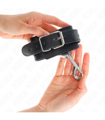 KINK MUNEQUERAS SIMPLES CON FILA DE REMACHES Y HEBILLA GRANDE NEGRO AJUSTABLE 17 28 CM X 5 CM