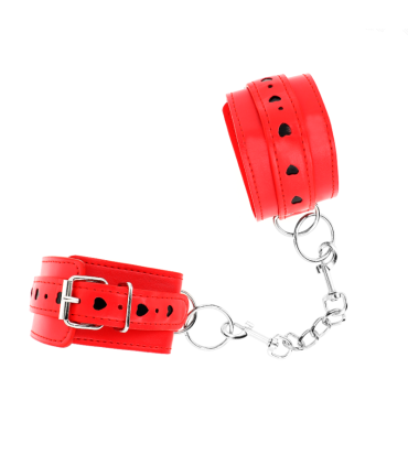 KINK MUNEQUERAS ROJO CON INCRUSTACION DE CORAZON NEGRO AJUSTABLE 21 28 CM X 55 CM