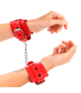 KINK MUNEQUERAS ROJO CON INCRUSTACION DE CORAZON NEGRO AJUSTABLE 21 28 CM X 55 CM