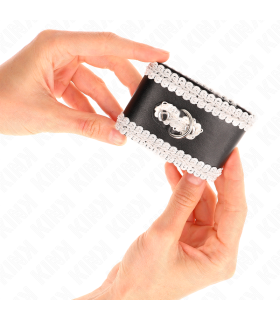 KINK MUNEQUERAS NEGRO CON ENCAJE DECORATIVO BLANCO AJUSTABLE 20 23 CM X 55 CM