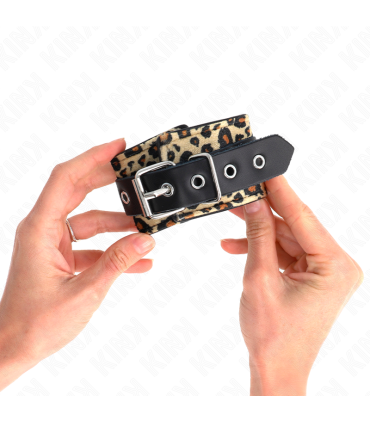 KINK MUNEQUERAS DE CUERO ESTILO LEOPARDO AJUSTABLE 18 29 CM X 55 CM