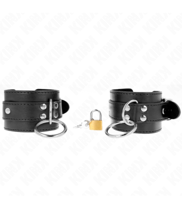 KINK MUNEQUERAS CON BLOQUEO DE CANDADO EN ANILLAS NEGRO AJUSTABLE 20 28 CM X 55 CM