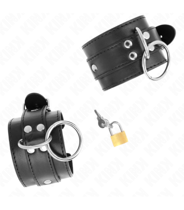 KINK MUNEQUERAS CON BLOQUEO DE CANDADO EN ANILLAS NEGRO AJUSTABLE 20 28 CM X 55 CM