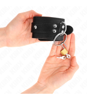 KINK MUNEQUERAS CON BLOQUEO DE CANDADO EN ANILLAS NEGRO AJUSTABLE 20 28 CM X 55 CM