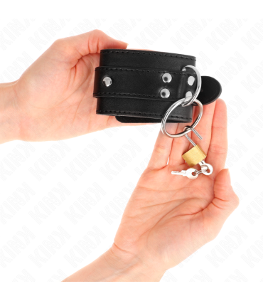 KINK MUNEQUERAS CON BLOQUEO DE CANDADO EN ANILLAS NEGRO AJUSTABLE 20 28 CM X 55 CM