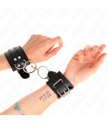 KINK MUNEQUERAS CON BLOQUEO DE CANDADO EN ANILLAS NEGRO AJUSTABLE 20 28 CM X 55 CM