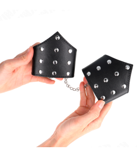 KINK MUNEQUERAS ESTILO PUNTIAGUDO NEGRO CON CADENA AJUSTABLE 17 23 CM X 85 CM