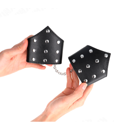 KINK MUNEQUERAS ESTILO PUNTIAGUDO NEGRO CON CADENA AJUSTABLE 17 23 CM X 85 CM