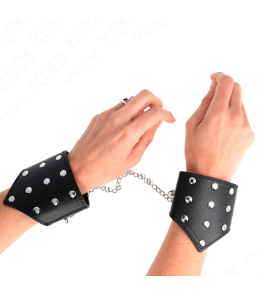 KINK MUNEQUERAS ESTILO PUNTIAGUDO NEGRO CON CADENA AJUSTABLE 17 23 CM X 85 CM