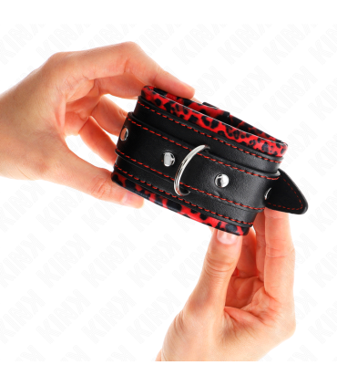 KINK MUNEQUERAS FORRADAS ROJO NEGRO AJUSTABLE 17 29 CM X 6 CM