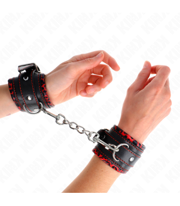 KINK MUNEQUERAS FORRADAS ROJO NEGRO AJUSTABLE 17 29 CM X 6 CM