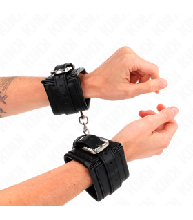 KINK MUNEQUERAS NEGRO CON HEBILLA DE DIAMANTES DE IMITACION AJUSTABLE 25 32 CM X 55 CM