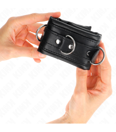 KINK MUNEQUERAS ESTILO HEAVY FORRO NEGRO AJUSTABLE 20 30 CM X 6 CM