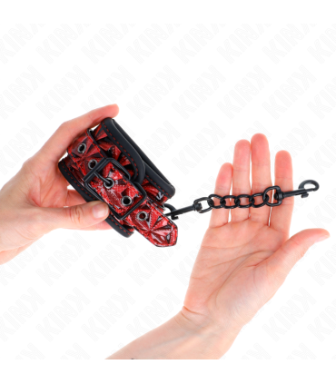 KINK MUNEQUERAS CON PATRON DE DIAMANTES ROJO OSCURO AJUSTABLE 17 26 CM X 55 CM