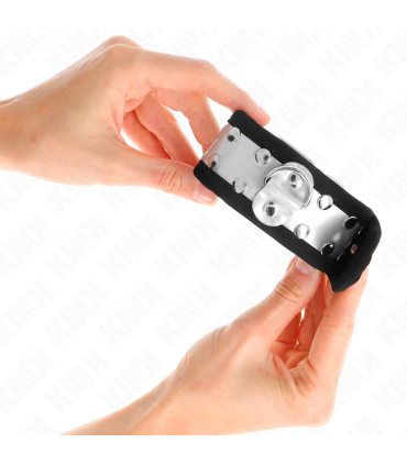 KINK MUNEQUERAS FINAS NEGRO PLATEADO 30 X 4 CM