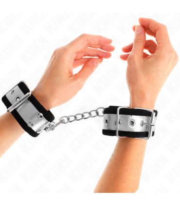 KINK MUNEQUERAS FINAS NEGRO PLATEADO 30 X 4 CM