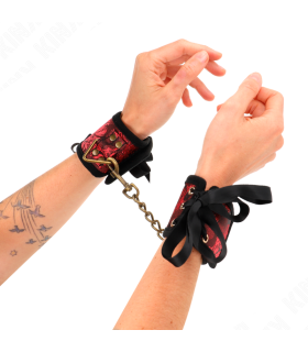 KINK MUNEQUERAS DISENO ESCANDALO ROJO NEGRO DETALLE LAZO 245 CM X 65 CM