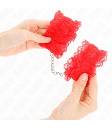 KINK MUNEQUERAS ELASTICAS DE ENCAJE ROJO