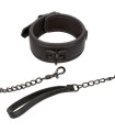 CALEXOTICS - NOCTURNAL COLLAR Y CORREA CUERO AJUSTABLE NEGRO