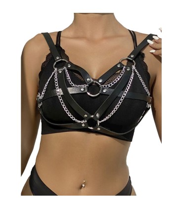SUBBLIME 953713 CINTURON DE BONDAGE PUNK HEBILLA METAL NEGRO TALLA UNICA