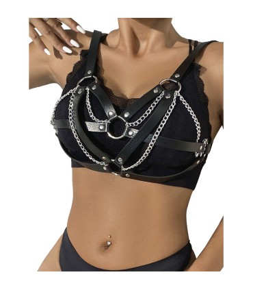 SUBBLIME 953713 CINTURON DE BONDAGE PUNK HEBILLA METAL NEGRO TALLA UNICA