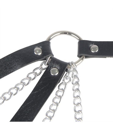 SUBBLIME 953713 CINTURON DE BONDAGE PUNK HEBILLA METAL NEGRO TALLA UNICA