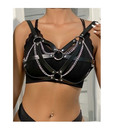 SUBBLIME 953713 CINTURON DE BONDAGE PUNK HEBILLA METAL NEGRO TALLA UNICA