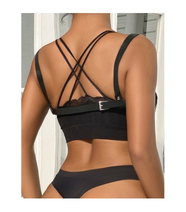 SUBBLIME 953713 CINTURON DE BONDAGE PUNK HEBILLA METAL NEGRO TALLA UNICA