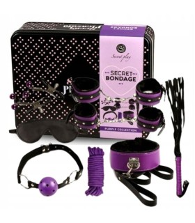 SECRETPLAY BDSM SET 8PCS LILA NEGRO