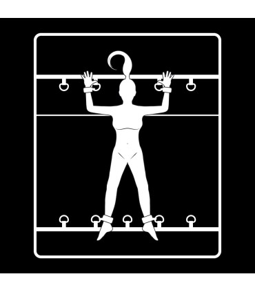 FETISH SUBMISSIVE SET ATADURAS CAMA LUXURY CON FORRO DE NEOPRENO