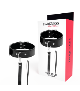 DARKNESS COLLAR DE POSTURA CON CADENA LEATHER