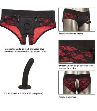 CALEXOTICS SCANDAL SET DE BRAGUITAS SIN ENTREPIERNAS CON DILDO TALLA S M