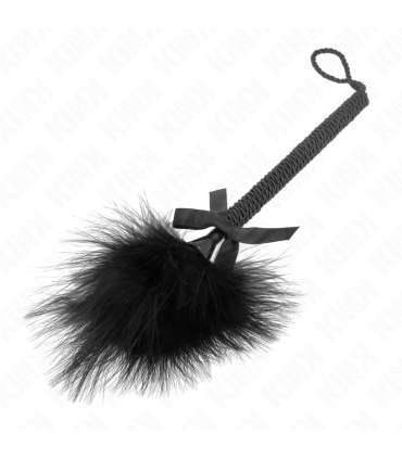 KINK MASAJEADOR DE CUERDA DE NAILON CON PLUMAS PARA COSQUILLAS Y LAZO NEGRO 25 CM