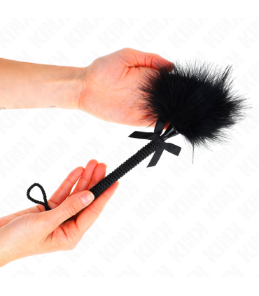 KINK MASAJEADOR DE CUERDA DE NAILON CON PLUMAS PARA COSQUILLAS Y LAZO NEGRO 25 CM