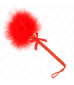 KINK - MASAJEADOR DE CUERDA DE NAILON CON PLUMAS PARA COSQUILLAS Y LAZO ROJO 25 CM