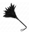 KINK - PLUMAS DE POLLO PARA COSQUILLAS CON FORMA CUERNO DE CRIADA NEGRO 36 CM