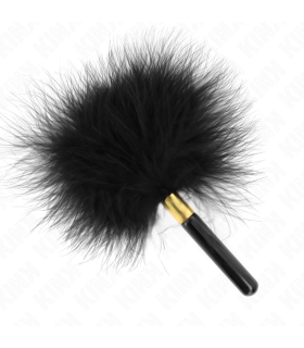 KINK PLUMAS PARA COSQUILLAS METAL DORADO NEGRA 18 CM